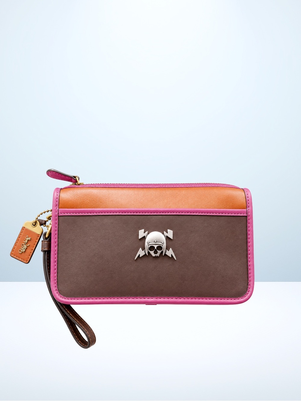 Coach 2019 1941 Britt Wristlet - Customized @ Coach/Pink/Brown/Orange/Skull